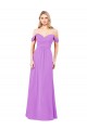 Soft Chiffon A-Line Long Sleeveless Violet Bridesmaid Gowns Glasgow