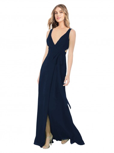 Chiffon Long Sleeveless Bridesmaid Dress / Evening Dress Glasgow