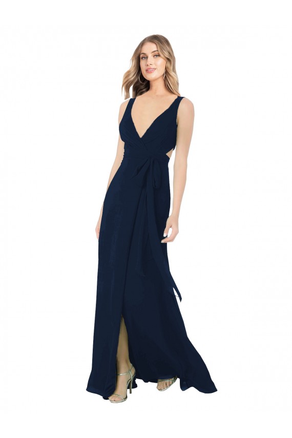 Chiffon Long Sleeveless Bridesmaid Dress / Evening Dress Glasgow