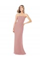 Soft Chiffon Sheath Long Sleeveless Dusty Pink Bridesmaid Dress Glasgow