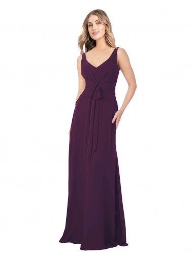 Chiffon Long A-Line Floor Length Sleeveless Bridesmaid Dress Glasgow