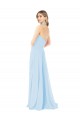 Chiffon A-Line Long Sleeveless Light Sky Blue Bridesmaid Dress / Evening Gowns Glasgow