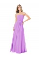 Soft Chiffon A-Line Long Sleeveless Violet Bridesmaid Dress Glasgow