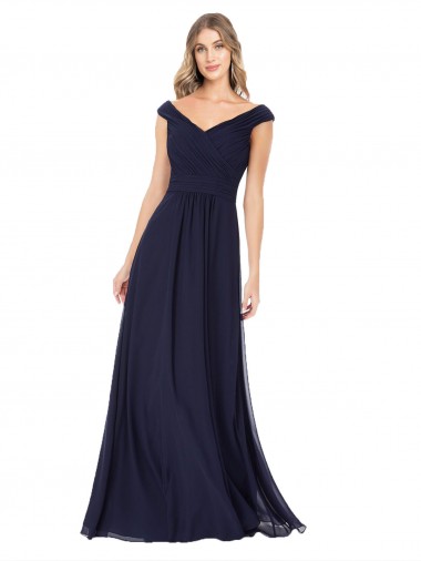 Luxe Chiffon A-Line Long Sleeveless Evening Dress / Bridesmaid Dress Glasgow