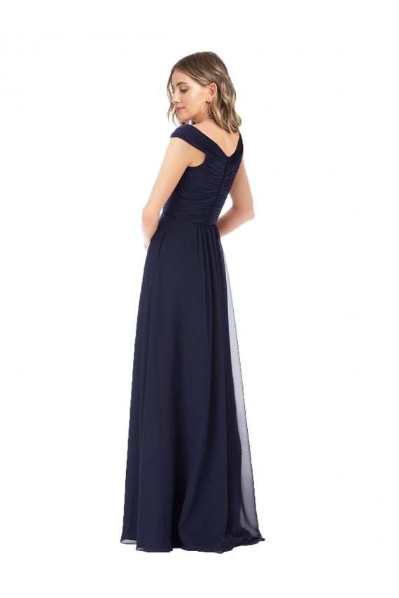 Luxe Chiffon A-Line Long Sleeveless Evening Dress / Bridesmaid Dress Glasgow