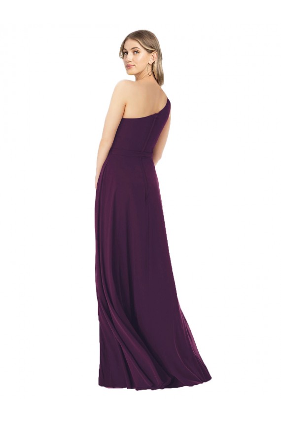 Soft Chiffon A-Line Long Sleeveless Grape Formal Dress / Bridesmaid Dress Glasgow