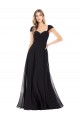 Soft Chiffon A-Line Long Cap Sleeves Black Bridesmaid Dresses Glasgow