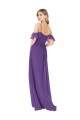 Soft Chiffon A-Line Long Cold Shoulder Bridesmaid Evening Dress Glasgow