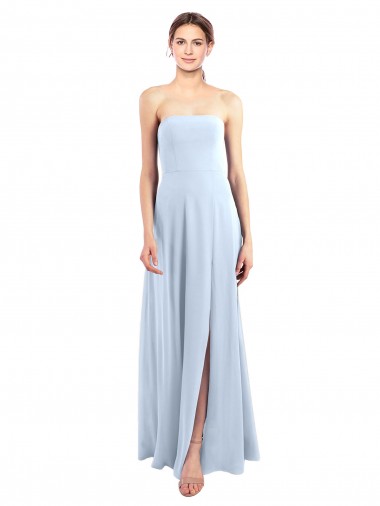 Soft Chiffon A-Line Long Sleeveless Strapless Bridesmaid Dresses Glasgow