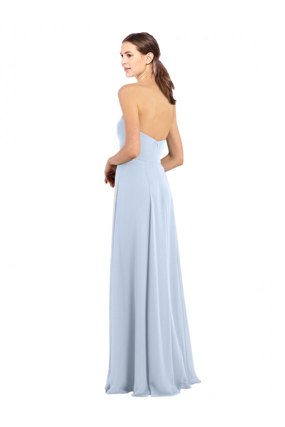 Soft Chiffon A-Line Long Sleeveless Strapless Bridesmaid Dresses Glasgow