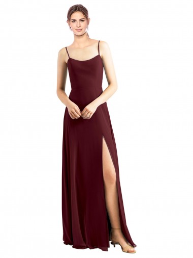 Chiffon A-Line Sleeveless Burgundy Gold Bridesmaid Dress / Evening Dress Glasgow
