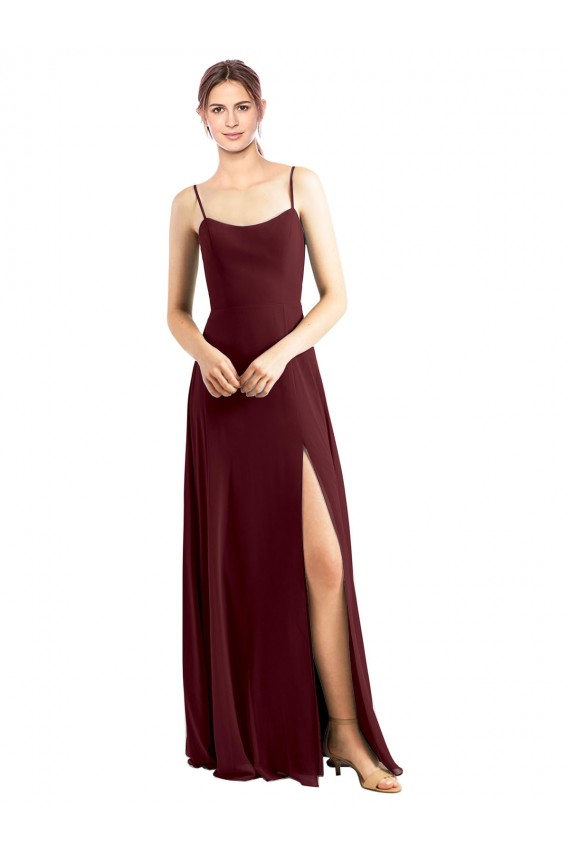 Chiffon A-Line Sleeveless Burgundy Gold Bridesmaid Dress / Evening Dress Glasgow