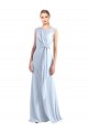 Chiffon A-Line Long Sleeveless Light Sky Blue Keyhole Back Bridesmaid Dress / Evening Gowns Glasgow