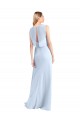 Chiffon A-Line Long Sleeveless Light Sky Blue Keyhole Back Bridesmaid Dress / Evening Gowns Glasgow