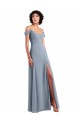 Chiffon A-Line Long Sleeveless High Side Slit Bridesmaid Dresses Glasgow