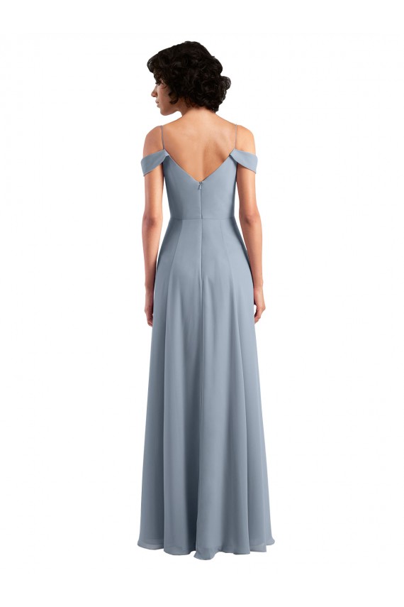 Chiffon A-Line Long Sleeveless High Side Slit Bridesmaid Dresses Glasgow