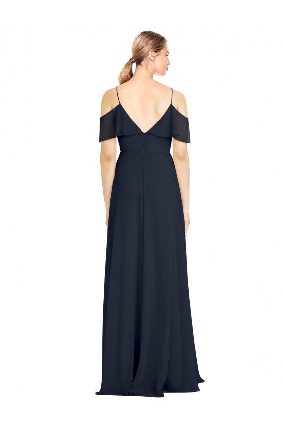 Lxue Chiffon A-Line Sleeveless Dark Navy Bridesmaid Dress Glasgow