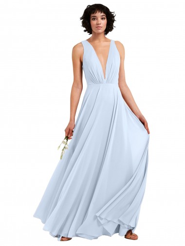 Soft Chiffon A-Line Long Light Sky Blue Bridesmaid Dresses Glasgow