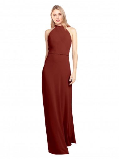 Soft Chiffon A-Line Long Sleeveless Open Back Prom Dress / Bridesmaid Dress Glasgow