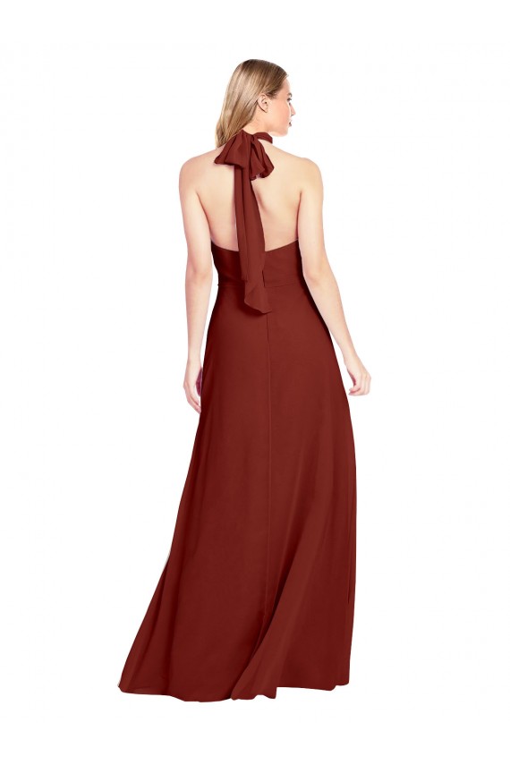 Soft Chiffon A-Line Long Sleeveless Open Back Prom Dress / Bridesmaid Dress Glasgow
