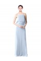 Soft Chiffon A-Line Long Sleeveless Light Sky Blue Bridesmaid Dresses Glasgow