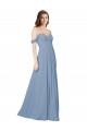 Chiffon A-Line Long Sleeveless Low Back Wedding Party Dress Glasgow