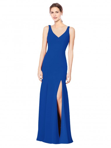 Chiffon Sheath Long Sleeveless Low Back Bridesmaid Dress / Evening Dress Glasgow