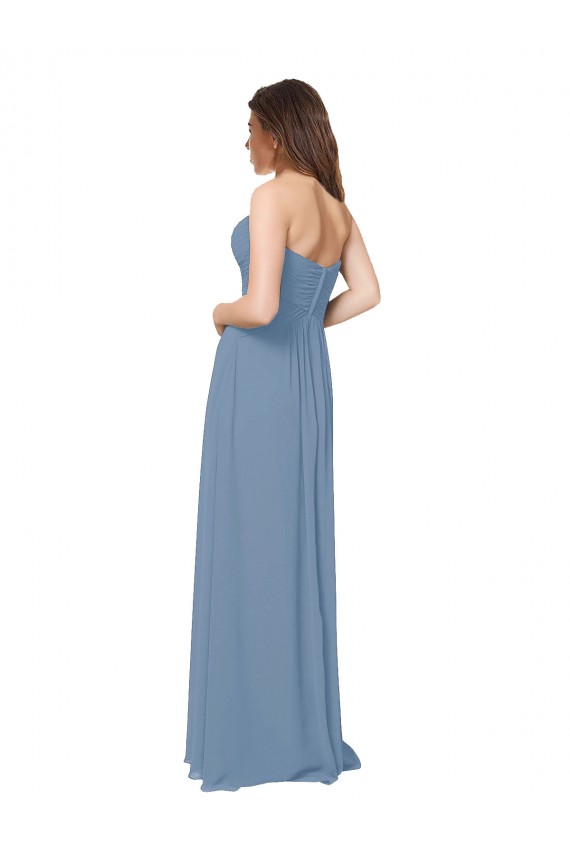 Chiffon A-Line Sleeveless Dusty Blue Bridesmaid Dress / Evening Gowns Glasgow
