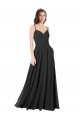 Chiffon A-Line Long Sleeveless Open Back Black Bridesmaid Dresses Glasgow