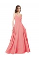 Soft Chiffon A-Line Long Sleeveless Criss Cross Open Back Bridesmaid Dress Glasgow