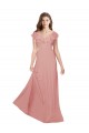 Chiffon A-Line Long Flutter Sleeves Criss Cross Back Bridesmaid Dress / Evening Dress Glasgow