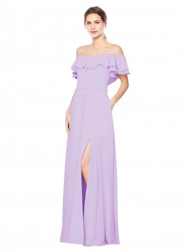 Soft Chiffon A-Line Sleeveless Lilac Bridesmaid Dress Glasgow