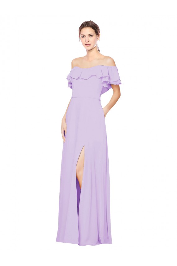 Soft Chiffon A-Line Sleeveless Lilac Bridesmaid Dress Glasgow