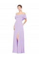 Soft Chiffon A-Line Sleeveless Lilac Bridesmaid Dress Glasgow