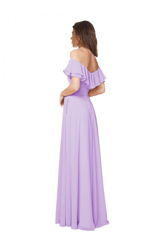 Soft Chiffon A-Line Sleeveless Lilac Bridesmaid Dress Glasgow