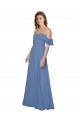 Soft Chiffon A-Line Long Flutter Sleeves Open Back Bridesmaid Dress Glasgow