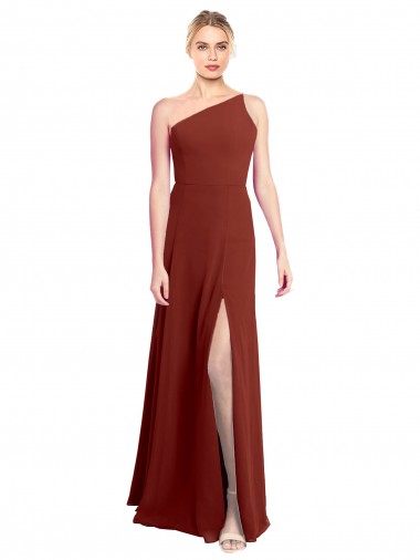 Soft Chiffon A-Line Long Sleeveless High Slit Bridesmaid Dresses Glasgow