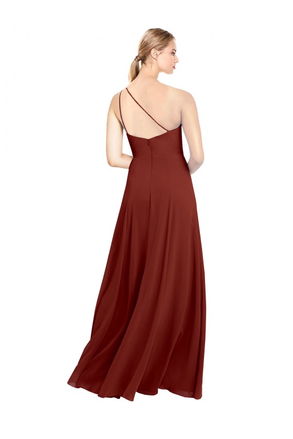 Soft Chiffon A-Line Long Sleeveless High Slit Bridesmaid Dresses Glasgow