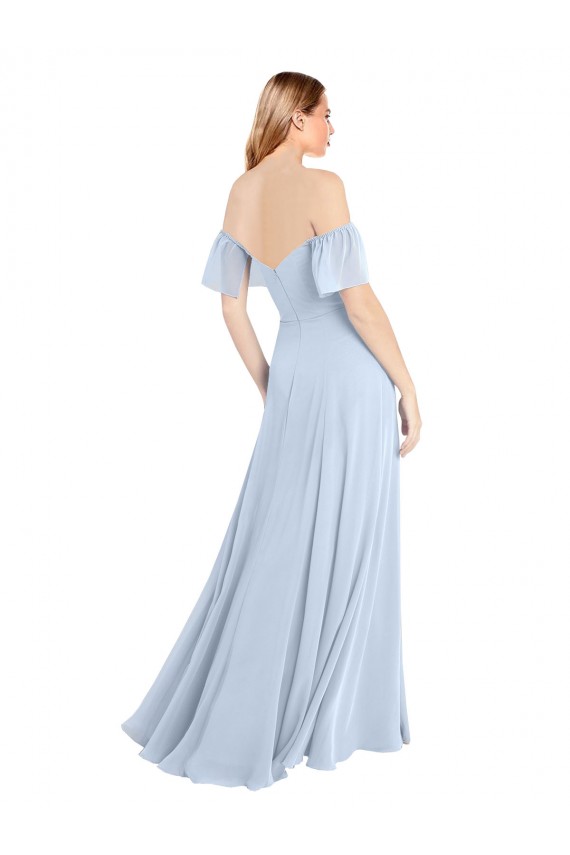 Soft Chiffon A-Line Long Flutter Sleeves V-Back Formal Dress / Bridesmaid Dress Glasgow
