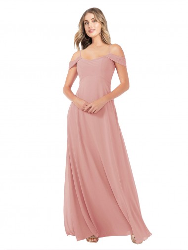 Soft Chiffon A-Line Sleeveless Bliss Pink Bridal Party Dress Glasgow