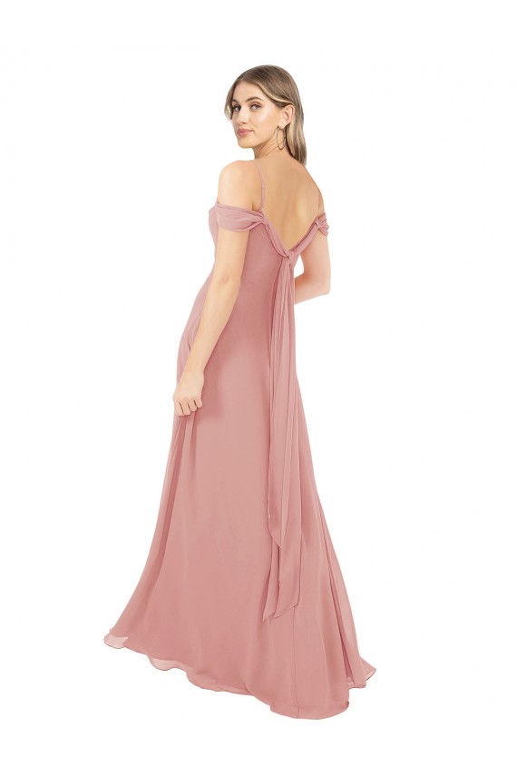 Soft Chiffon A-Line Sleeveless Bliss Pink Bridal Party Dress Glasgow