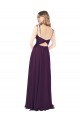 Soft Chiffon A-Line Long Sleeveless Keyhole Back Front Slit Bridesmaid Dresses Glasgow