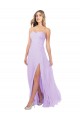 Chiffon A-Line Long Floor Length Sleeveless High Slit Bridesmaid Dresses Glasgow