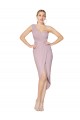 Soft Chiffon Mermaid Cocktail Length Sleeveless One Shoulder V-Back Prom Dresses Glasgow