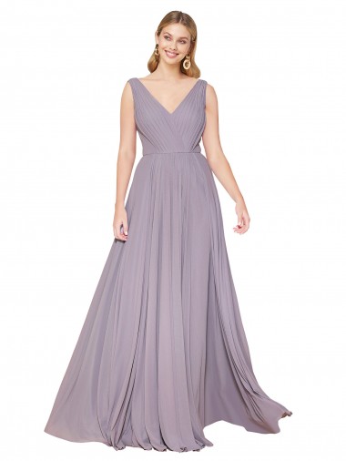 Soft Chiffon A-Line Sleeveless Dusty Rose Formal Evening Gown / Prom Dress / Bridesmaid Dress Glasgow