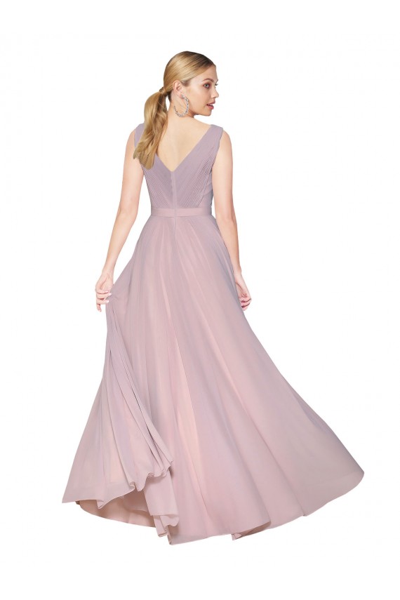 Soft Chiffon A-Line Long Sleeveless V-Back Formal Evening Gown / Prom Dress / Bridesmaid Dress Glasgow