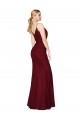 Soft Chiffon Mermaid Long Sleeveless V-Back Side Slit Prom Dresses Glasgow