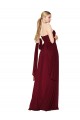 Soft Chiffon A-Line Long Sleeveless Burgundy Prom Dresses Glasgow