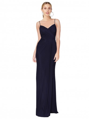 Soft Chiffon Mermaid Long Sleeveless V-Back Bridesmaid Dress / Formal Dress Glasgow