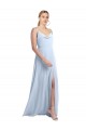 Chiffon A-Line Long Sleeveless V-Back Side Slit Bridesmaid Dresses Glasgow
